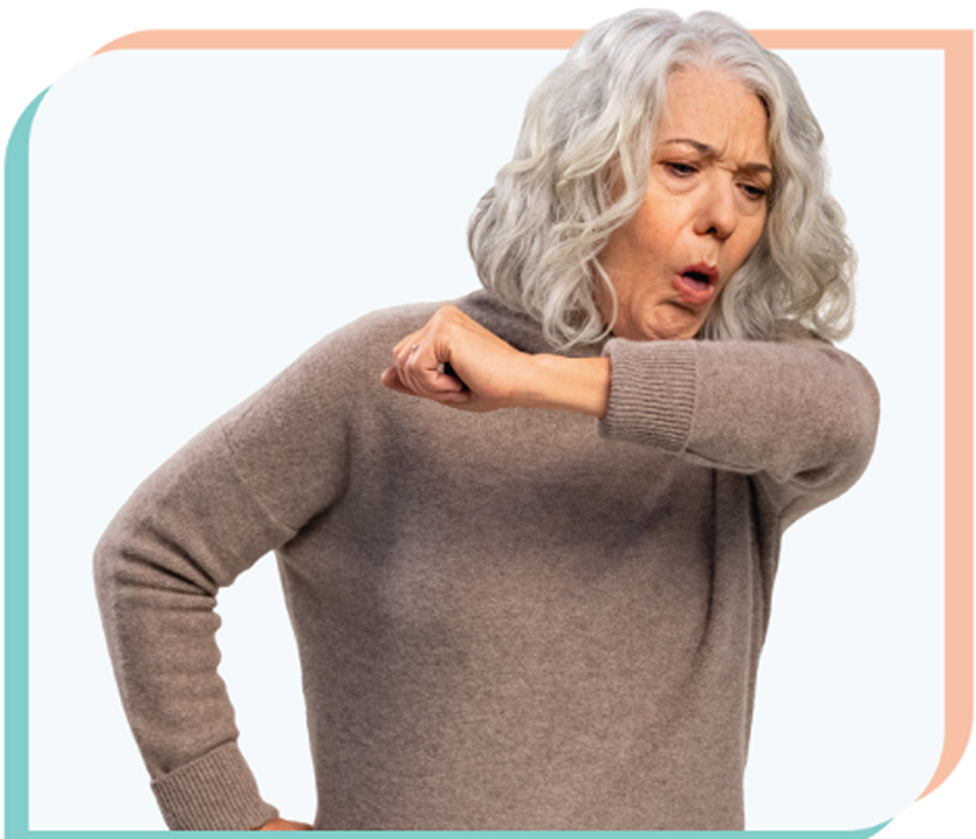 coughing older woman